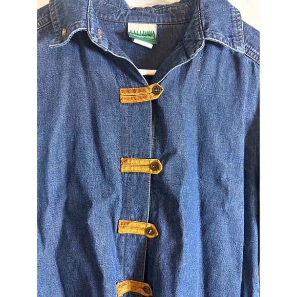 Coldwater Creek Denim Button Down Shirt Jacket Women's Size 4 Long Sleeve - Picture 2 of 4